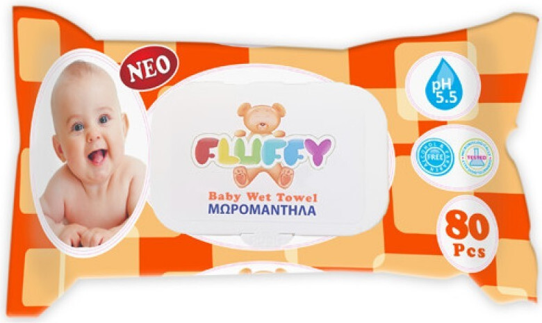 Μωρομάντηλα Baby FLUFFY 80τεμ.