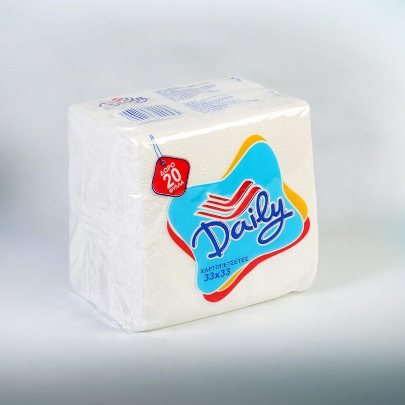 Χαρτοπετσέτα DAILY 33x33 70 τεμάχια.