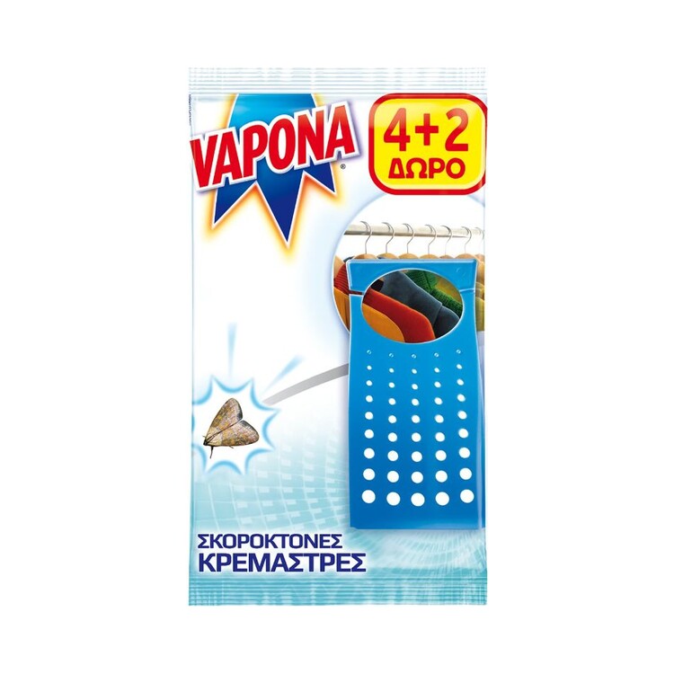 VAPONA Σκοροκτόνες Κρεμάστρες 6pcs