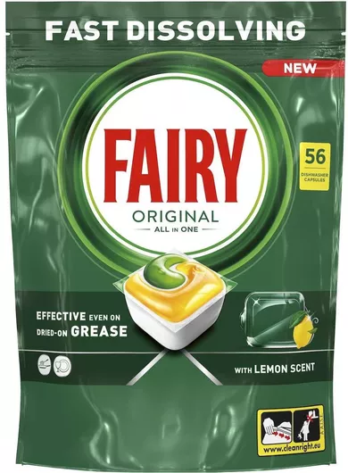 Fairy Original 56 Κάψουλες Πλυντηρίου Πιάτων με Άρωμα Λεμόνι
