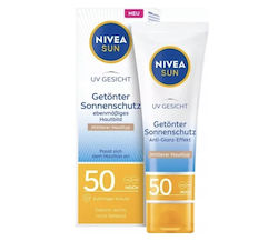 Nivea Sun UV Αντηλιακή Κρέμα Προσώπου SPF50+ με Χρώμα 50ml